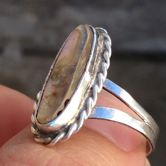🚫SOLD Vintage sterling silver abalone shell ring - Picture 4 of 4