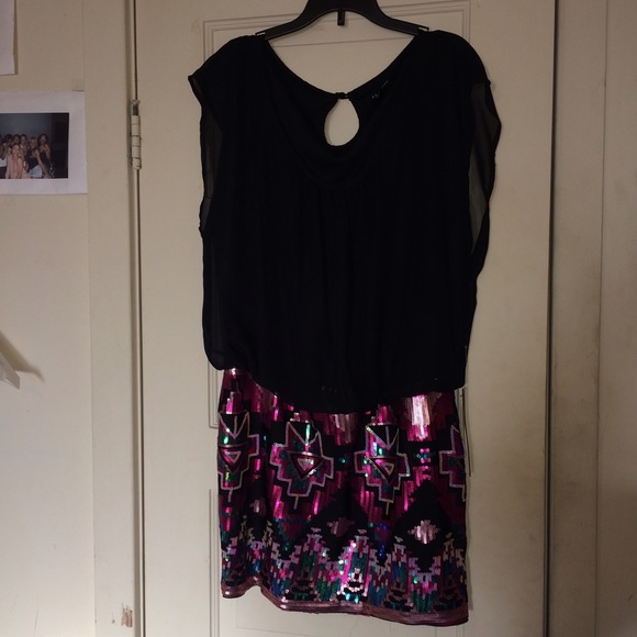 Xoxo evening dress Aztec print - Picture 2 of 3