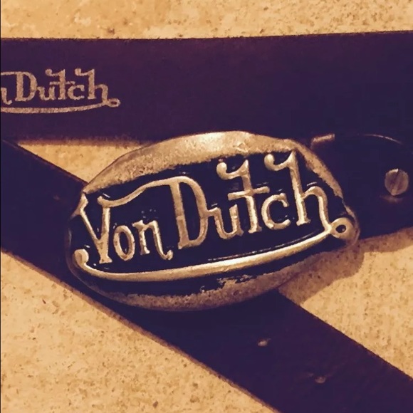 Von Dutch brown leather belt