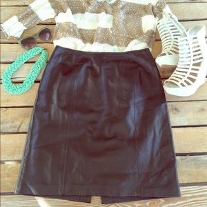 Black leather skirt