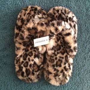 Fuzzy Cheetah Aeropostale Slippers