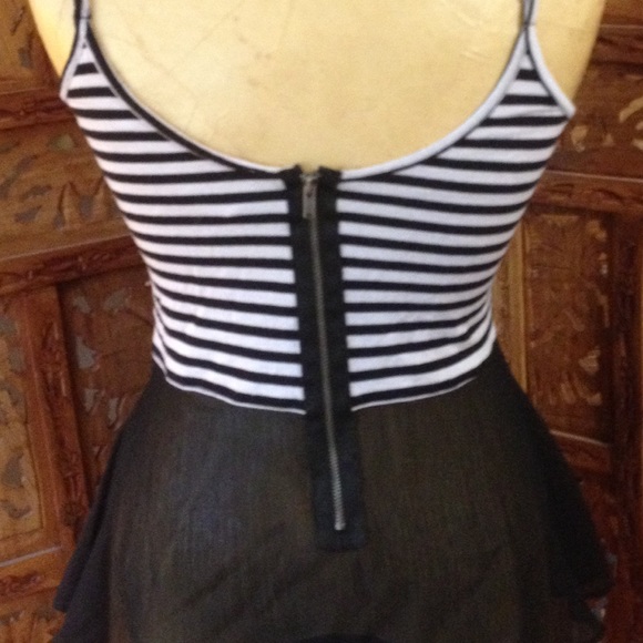 XS Free People Striped Peplum Tank - Picture 3 of 4