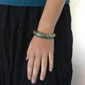 Jewelry - Gold Tone & Teal Bangle Bracelet Jewelry - Gold Tone & Teal Bangle Bracelet