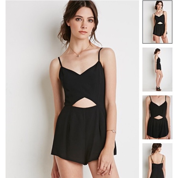 Cutout v neck romper black new with tags festival