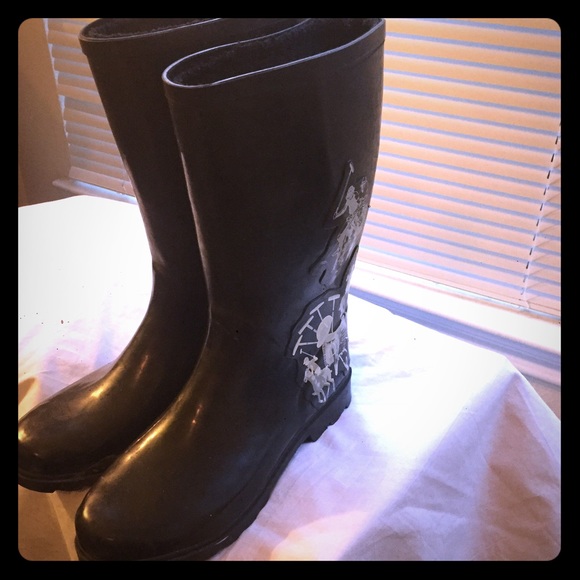 U.S.P.A black rain boots size 11