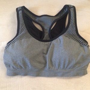 Fabletics sports bra, gray, large.
