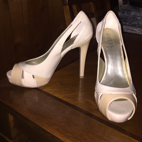 GUESS 7 1/2 peep toe high heels