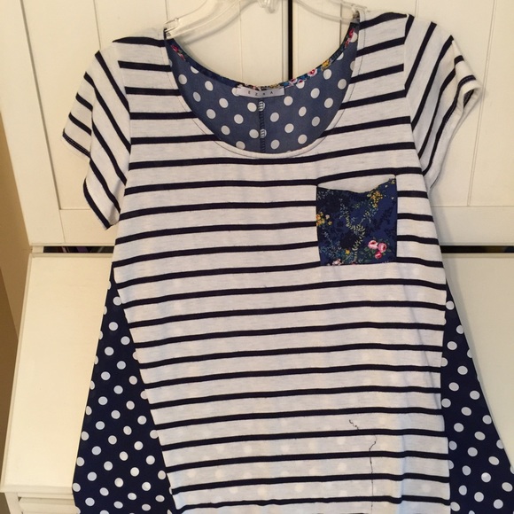 Reduced- floral and polka dot tee