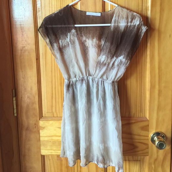 Sheer brown and cream top