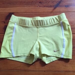 Nike Dri Fit Tight Shorts - Yellow