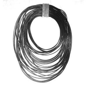 Multi-Strand Black leather Necklace