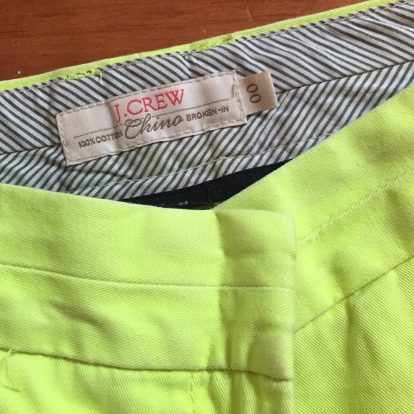 J.Crew Broken In Chino Shorts 3" Bright Yellow - Picture 2 of 3