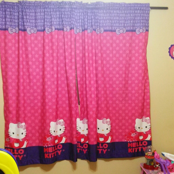 Hello kitty curtains and a decoration