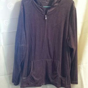 Brown velour jacket 3x