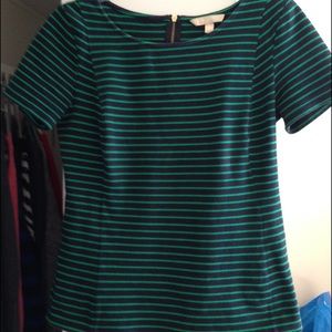 Striped top with zipper
