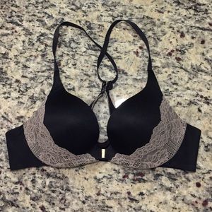 Lacy Black Victoria's Secret Front Clasp Bra 36A