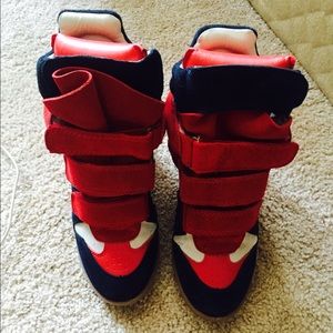very new isabel marant high top wedged sneakers