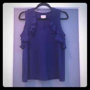 Anthropologie Deletta ruffled sleeveless shirt