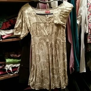 Boho Chic Avatar Cuffed Sleeve Tunic Size Large