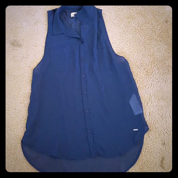 Sheer blue hollister top