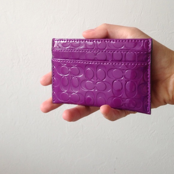 Purple Coach Card Wallet