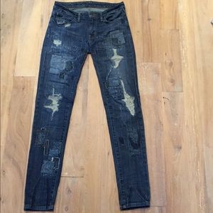 Denim & Supply a Repair-Mended Low-Slim Jeans