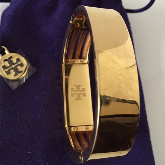 Tory Burch Fitbit Metal Hinged Bracelet Gold - Picture 4 of 4