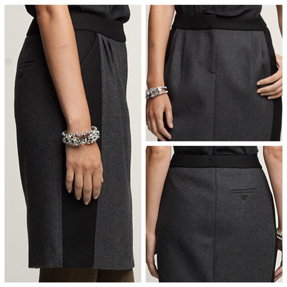 NWOT J.Crew Wool Stripe Pencil Skirt - Picture 2 of 4