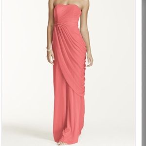 David's Bridal Bridesmaid Dress in Coral