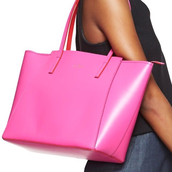 Large Kate Spade leather tote pink💕 - Picture 3 of 4