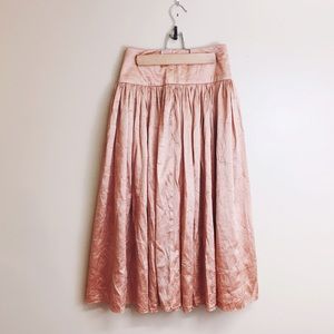 Peach Silk A-Line Skirt