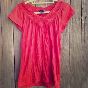 Burnt Orange Blouse w/ collar detailing
