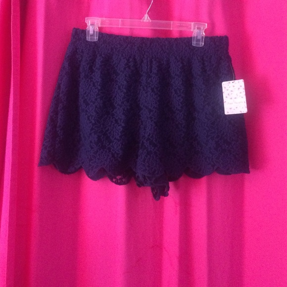 Free People, lace dress shorts.