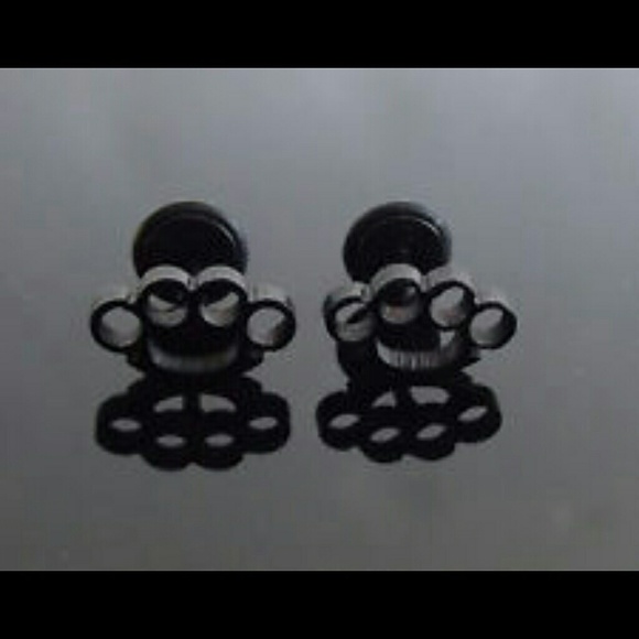 Brass knuckle earrings