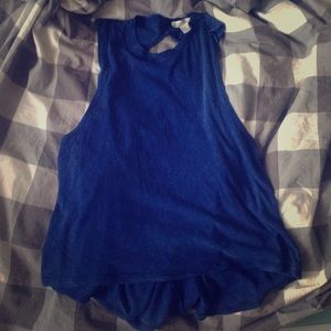 Blue tank w/cutout back