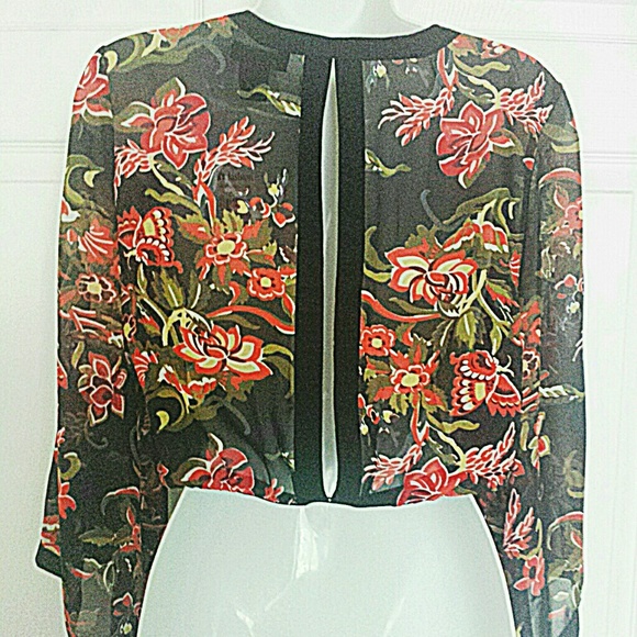 Sheer Floral Print Top - Picture 2 of 2