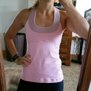 Pink Lululemon scooped neck tank