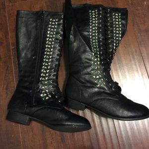 Studded tall boots
