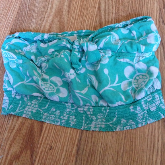 mint floral tropical tube top