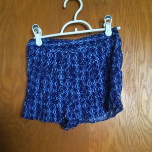 Blue Patterned Shorts