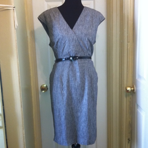 Style & Co. Dresses & Skirts - Style & Co Gray Belted Sheath Dress Sz 14.