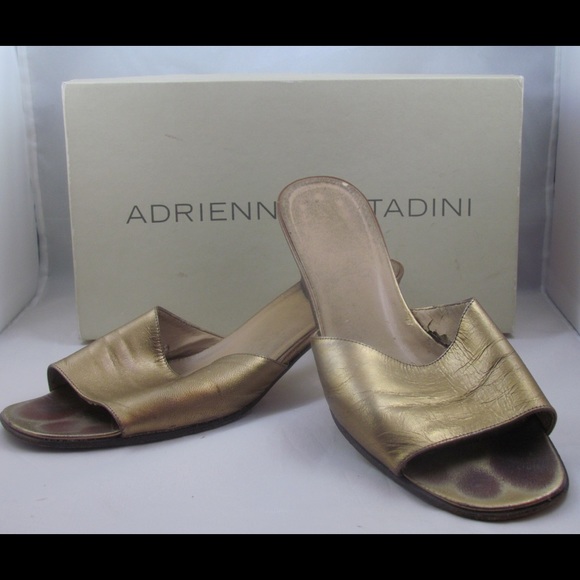 Vintage Adrienne Vittadini Bronze Slides - Picture 4 of 4