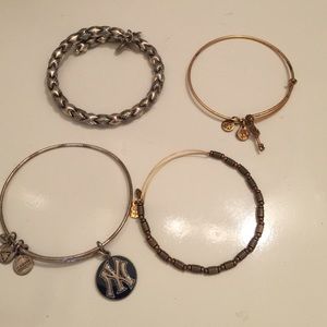 Alex & Ani bracelets.