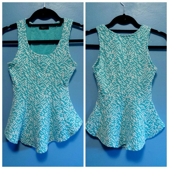 Turquoise top.