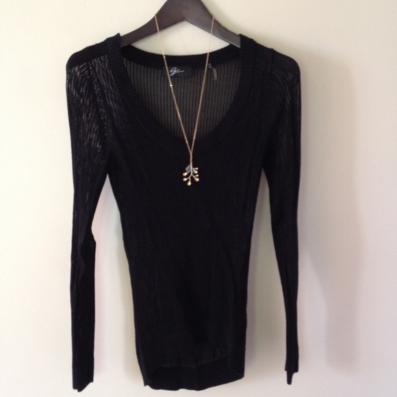 SALE shear knit black sweater