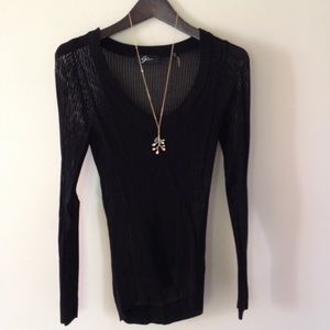 SALE shear knit black sweater