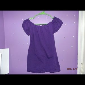 Purple  short sleeve  shirt