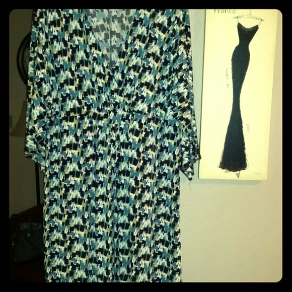Mossimo Stretch Dress in Turquoise and Browns