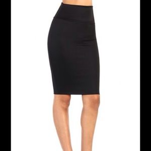 Black pencil skirt high waisted