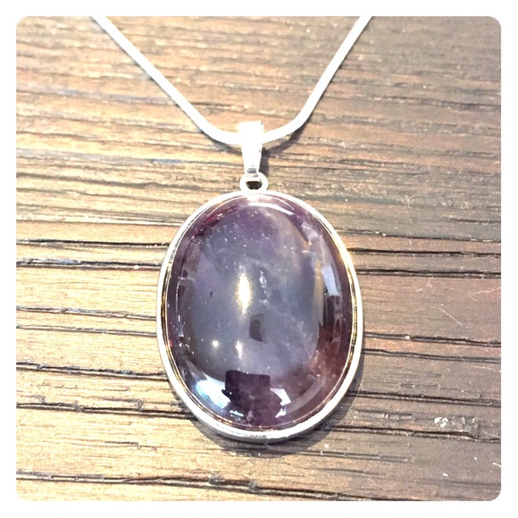 Jewelry - Amethyst necklace on sterling silver chain.